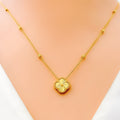 Minimalist Radiant 22k Gold Clover Necklace