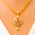 radiant-classy-22k-gold-cz-pendant-set
