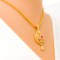 radiant-classy-22k-gold-cz-pendant-set