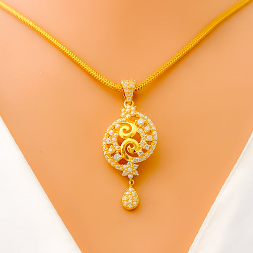 rich-dressy-22k-gold-cz-pendant-set