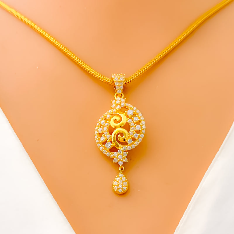 rich-dressy-22k-gold-cz-pendant-set
