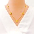 Opulent Glowing 22k Gold Clover Necklace 