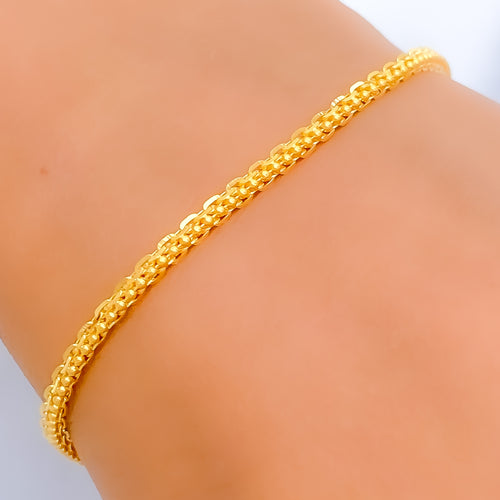 Fine Beaded 22k Gold Chain Bracelet 