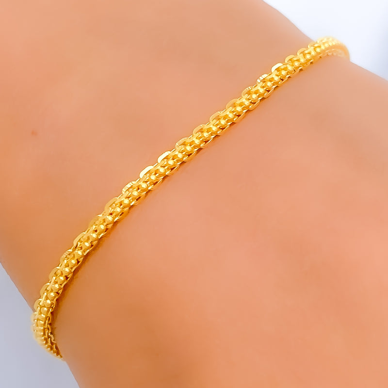 Fine Beaded 22k Gold Chain Bracelet 