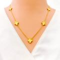 Opulent Glowing 22k Gold Clover Necklace 