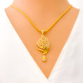 brilliant-polished-22k-gold-cz-pendant-set