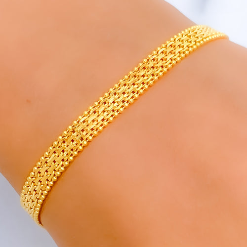 Evergreen 22k Gold Flat Chain Bracelet 