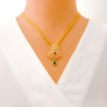 glowing-colored-22k-gold-cz-pendant-set