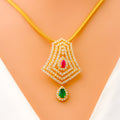 glowing-colored-22k-gold-cz-pendant-set