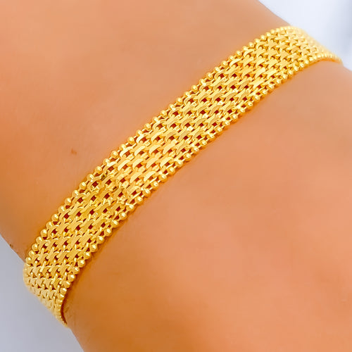 Bold Iconic 22k Gold Flat Chain Bracelet 