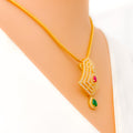 glowing-colored-22k-gold-cz-pendant-set