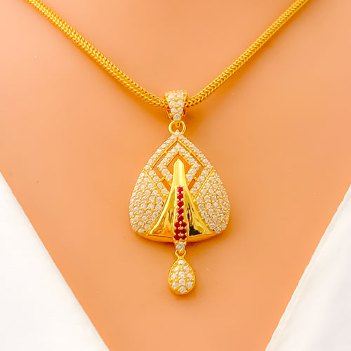 sparkling-blooming-22k-gold-cz-pendant-set