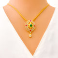vibrant-luscious-22k-gold-cz-pendant-set