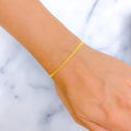 Slender 22k Gold Flat Bead Chain Bracelet 