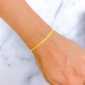 Glossy Dual Shade 22k Gold Flat Chain Bracelet