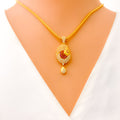 stylish-charming-22k-gold-cz-pendant-set