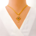 artistic-multi-color-22k-gold-cz-pendant-set