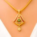 artistic-multi-color-22k-gold-cz-pendant-set
