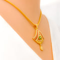 artistic-multi-color-22k-gold-cz-pendant-set