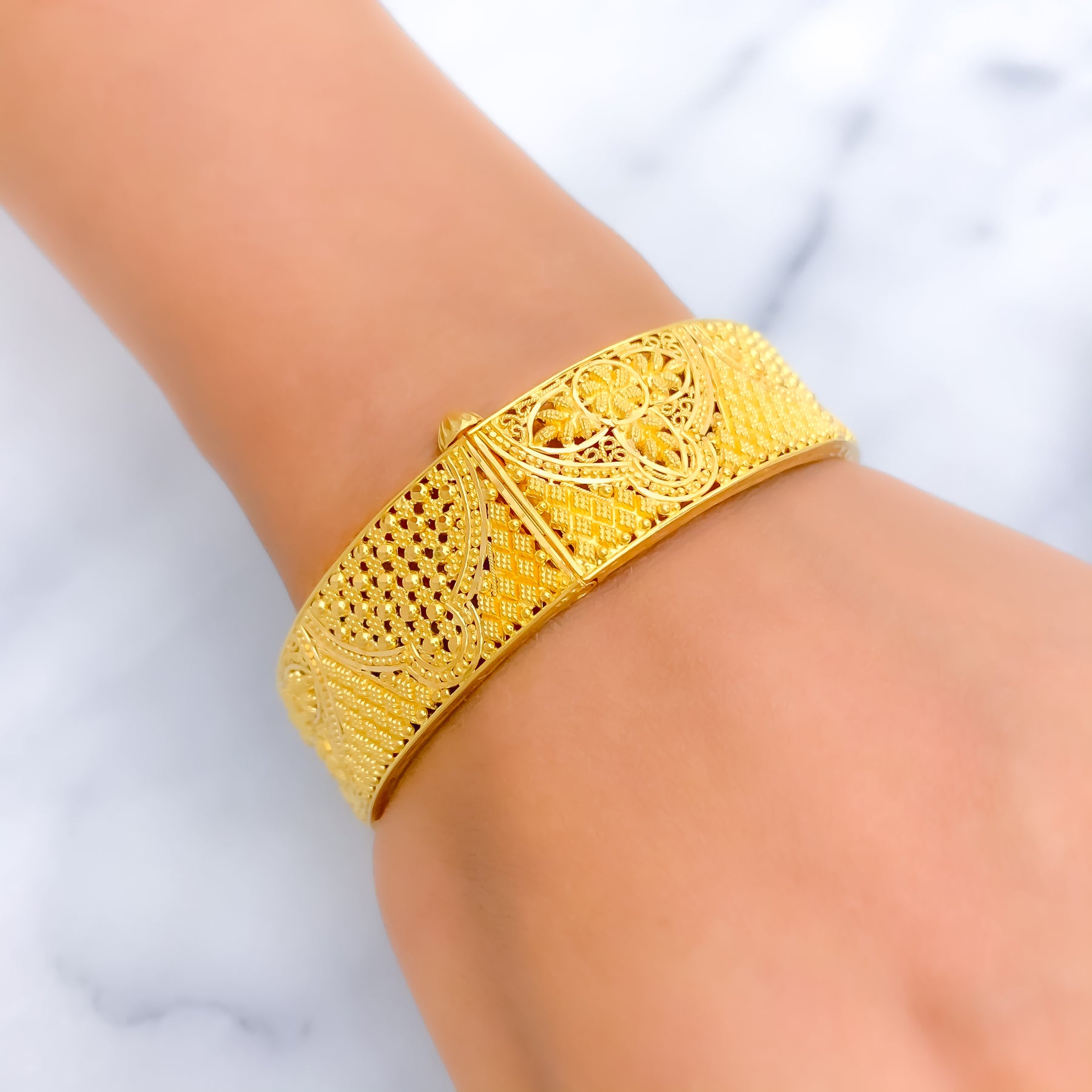 Gold Modern Screw Cuff Bracelet