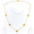 Opulent Glowing 22k Gold Clover Necklace