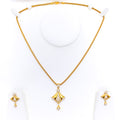 gleaming-chic-22k-gold-cz-pendant-set