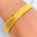 Floral Tapering 22k Gold Screw Bangle 