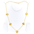 Radiant Blooming 22k Gold Clover Necklace