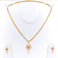 radiant-classy-22k-gold-cz-pendant-set