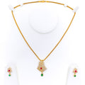 glowing-colored-22k-gold-cz-pendant-set