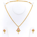 artistic-multi-color-22k-gold-cz-pendant-set
