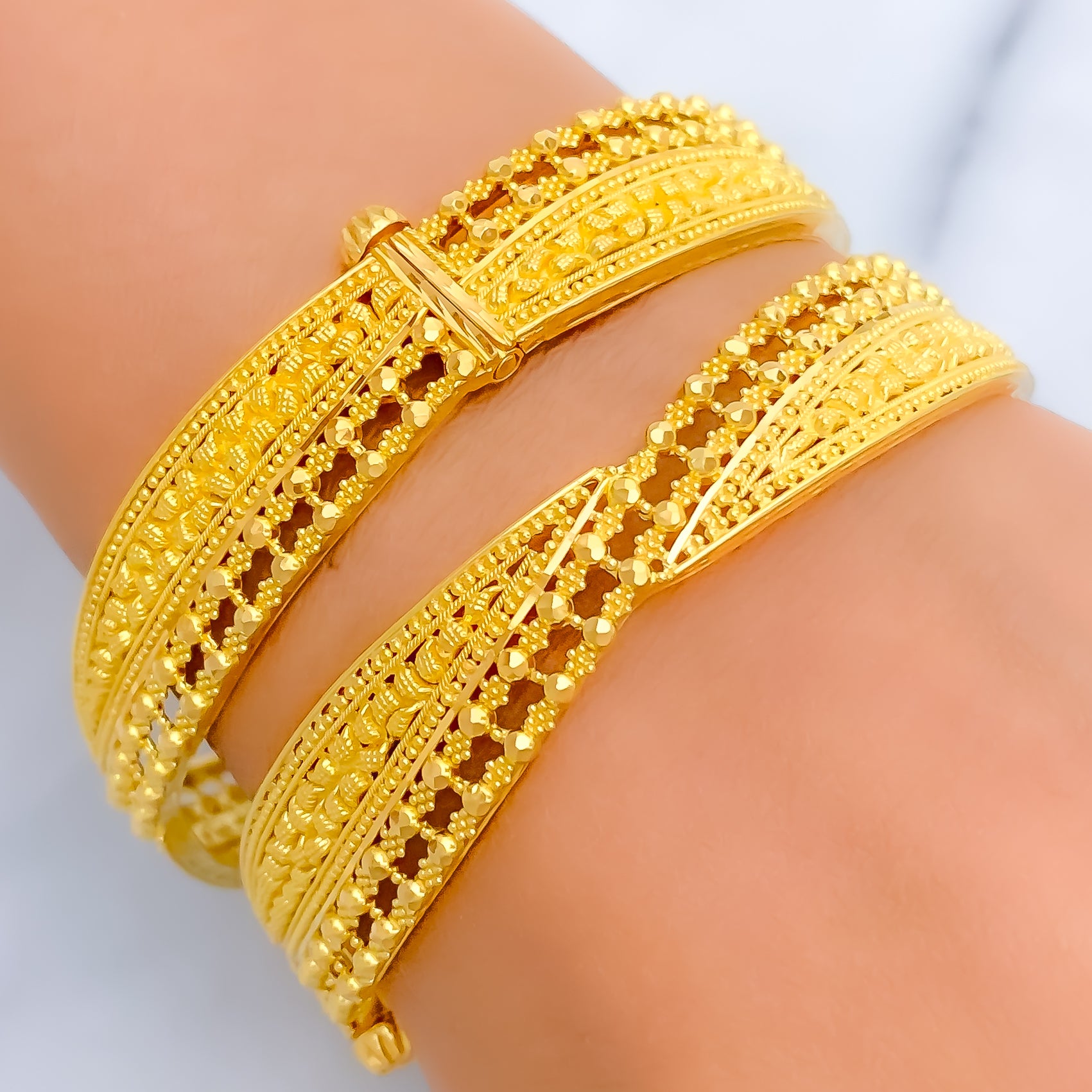 Impressive Wavy Graceful 22k Gold Bangles – Andaaz Jewelers