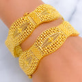 Extravagant Checkered Netted 22k Gold Bangles 