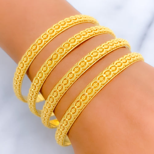 Festive Floral 21k Gold Bangles