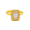 Opulent Timeless 22k Gold CZ Ring
