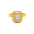 Glossy Glistening 22k Gold CZ Ring