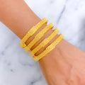 Extravagant Netted 21k Gold Bangles 