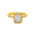 Classic Dazzling 22k Gold CZ Ring