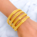 Extravagant Netted 21k Gold Bangles 