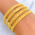 Alternating Striped 21k Gold Bangles 