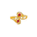 Delightful Vibrant 22k Gold CZ Ring