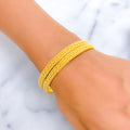 Sophisticated Floral 21k Gold Bangles