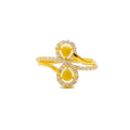 Smooth Glowing 22k Gold CZ Ring