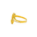 Smooth Glowing 22k Gold CZ Ring