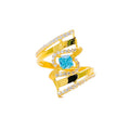 Layered Contemporary 22k Gold CZ Ring
