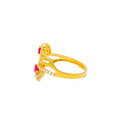 Modern Decorative 22k Gold CZ Ring