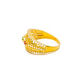 Gorgeous Netted 22k Gold CZ Ring