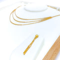 Charming Evergreen 22k Gold Beaded Necklace Set