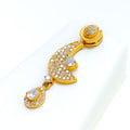 Contemporary Asymmetrical 22k Gold CZ Necklace Set