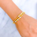 Alternating Polka Dotted 22k Gold Orb Bangle Bracelet